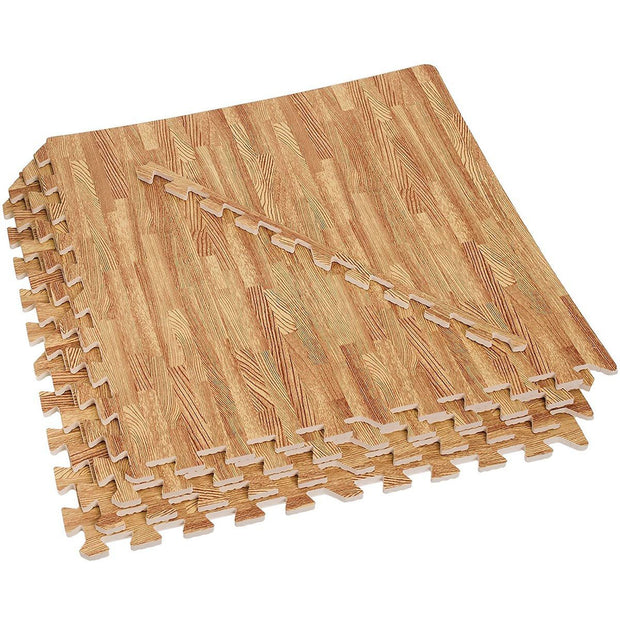 Foam Interlocking Floor Mat, Light Wood, 25 pcs, 100 sq. ft.