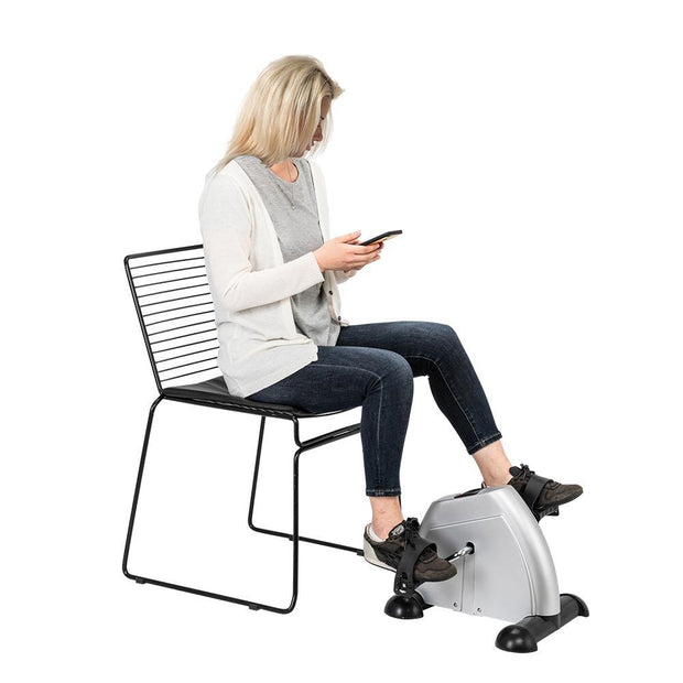 Fitness Mini Under Desk Bike Cycle Elliptical Trainer, Portable Compact Bicycle Pedals Exerciser with LCD Display