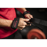 Padded Cotton Lifting Straps with NeoTek Cushioned Wrist (Pair), Black