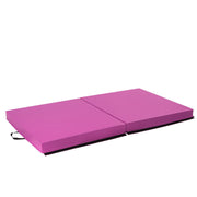 6'x3.2'x4'' Gymnastic Mat Thick Two Folding Panel Fitness Exercise Pink