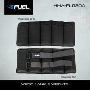Fuel Pureformance Adjustable Wrist/Ankle Weights, 20-Pound Pair