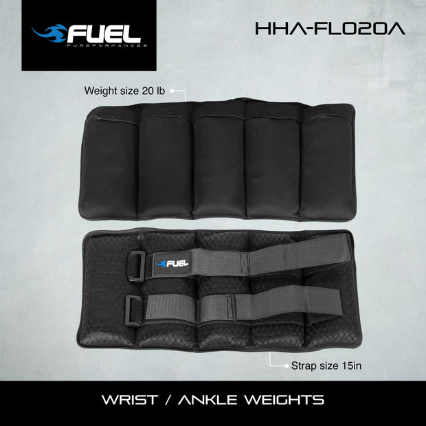 Fuel Pureformance Adjustable Wrist/Ankle Weights, 20-Pound Pair