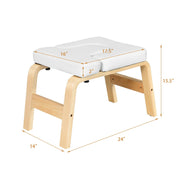 Yoga Headstand Bench Wood Stand w/ PVC Pads for Family Gym Relieve Fatigue