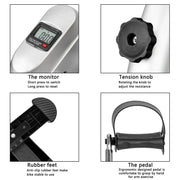 Fitness Mini Under Desk Bike Cycle Elliptical Trainer, Portable Compact Bicycle Pedals Exerciser with LCD Display