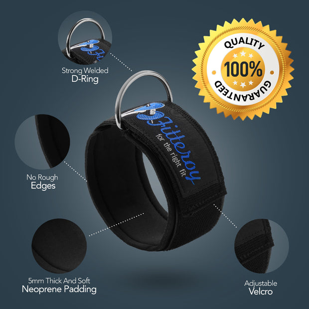 Ankle Straps for Cable Machine and Resistance Exercises (Pair)