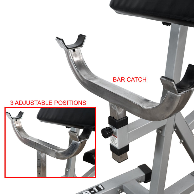 Fitness CB-11 Standing Arm Curl Station for Strength Training w/Pivot and Contoured Arm Rest