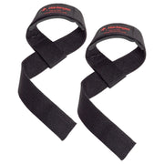 Padded Cotton Lifting Straps with NeoTek Cushioned Wrist (Pair), Black