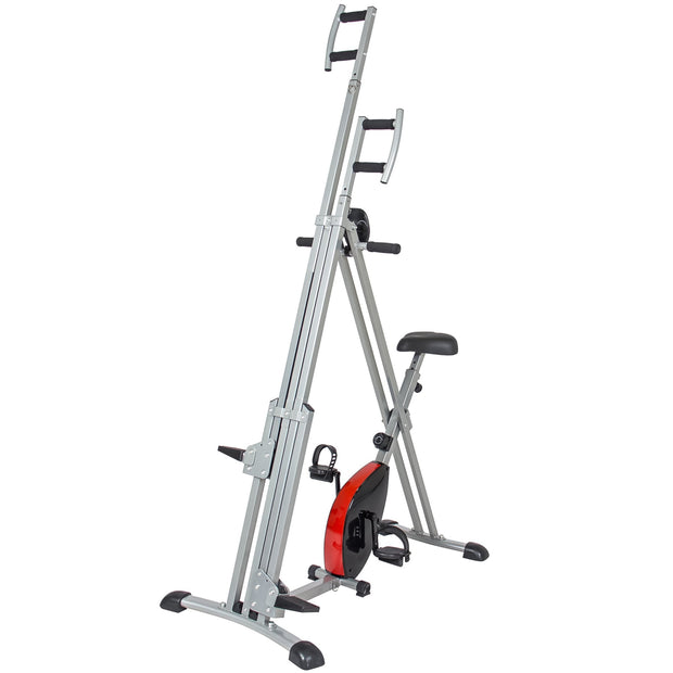 Best Choice Products 2 in 1 Total Body Vertical Climber Magnetic Exercise Bike Machine - Black/Gray