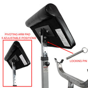 Fitness CB-11 Standing Arm Curl Station for Strength Training w/Pivot and Contoured Arm Rest