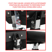 Fitness CB-11 Standing Arm Curl Station for Strength Training w/Pivot and Contoured Arm Rest
