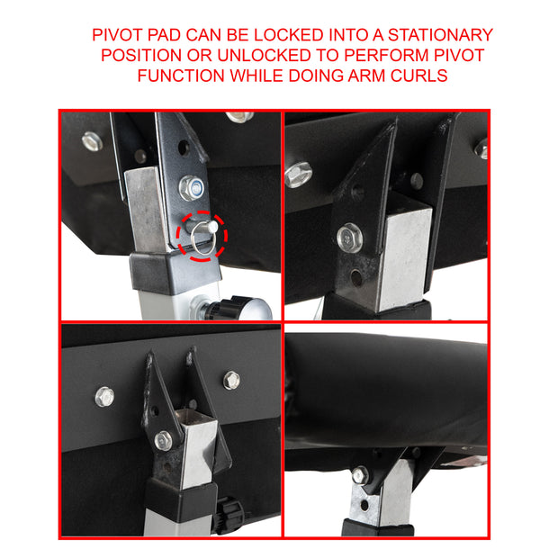 Fitness CB-11 Standing Arm Curl Station for Strength Training w/Pivot and Contoured Arm Rest