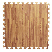 Interlocking EVA Foam Mat Cushion Flooring Tiles, Light Oak Pattern - Set of 25 (2' x 2') Covers 100 sq.ft. for Gym Workout Exercise