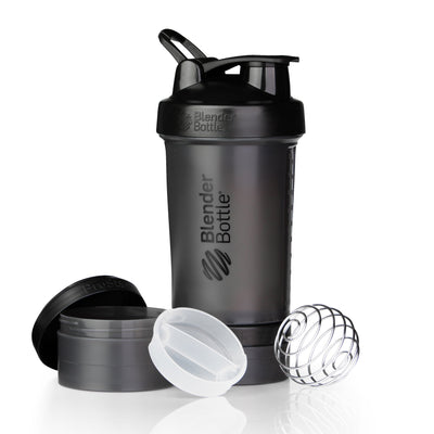 BlenderBottle 22oz ProStak Shaker with 2 Storage Jars FC New Black