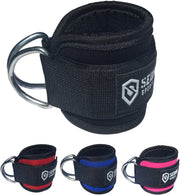 Padded Ankle Strap for Cable Machine Workout D-Ring Attachment Fits Men and Women