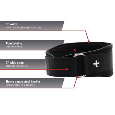 Weightlifting Belt with Flexible Ultra-light Foam Core, 5-Inch, Medium