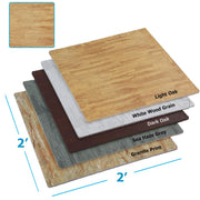 Interlocking EVA Foam Mat Cushion Flooring Tiles, Light Oak Pattern - Set of 25 (2' x 2') Covers 100 sq.ft. for Gym Workout Exercise