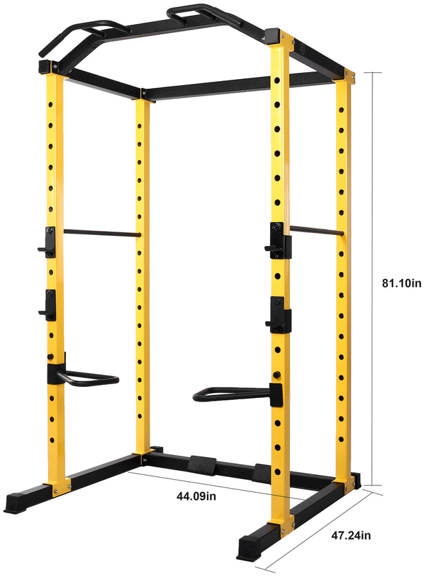 Essentials 1000-Pound Capacity Multi-Function Adjustable Power Cage with J-Hooks, Dip Bars and Other Optional 