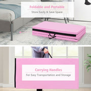 4' x 8' x 2'' Foldable Gymnastics Mat Four Panels Gym Mat with PU Leather and EPE Foam Blue/Pink