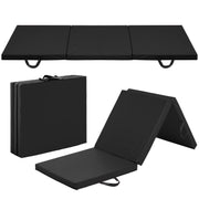 Best Choice Products 6x2ft Tri-Fold Foam Exercise Gym Floor Mat for Yoga, Aerobics, Martial Arts w/ Handles - Black