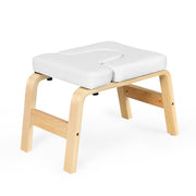 Yoga Headstand Bench Wood Stand w/ PVC Pads for Family Gym Relieve Fatigue