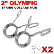 Fitness Maniac 2 X Olympic 2 inch Spring Collar Weight Bars Clips Dumbbell Barbell Clamp Bar Gym